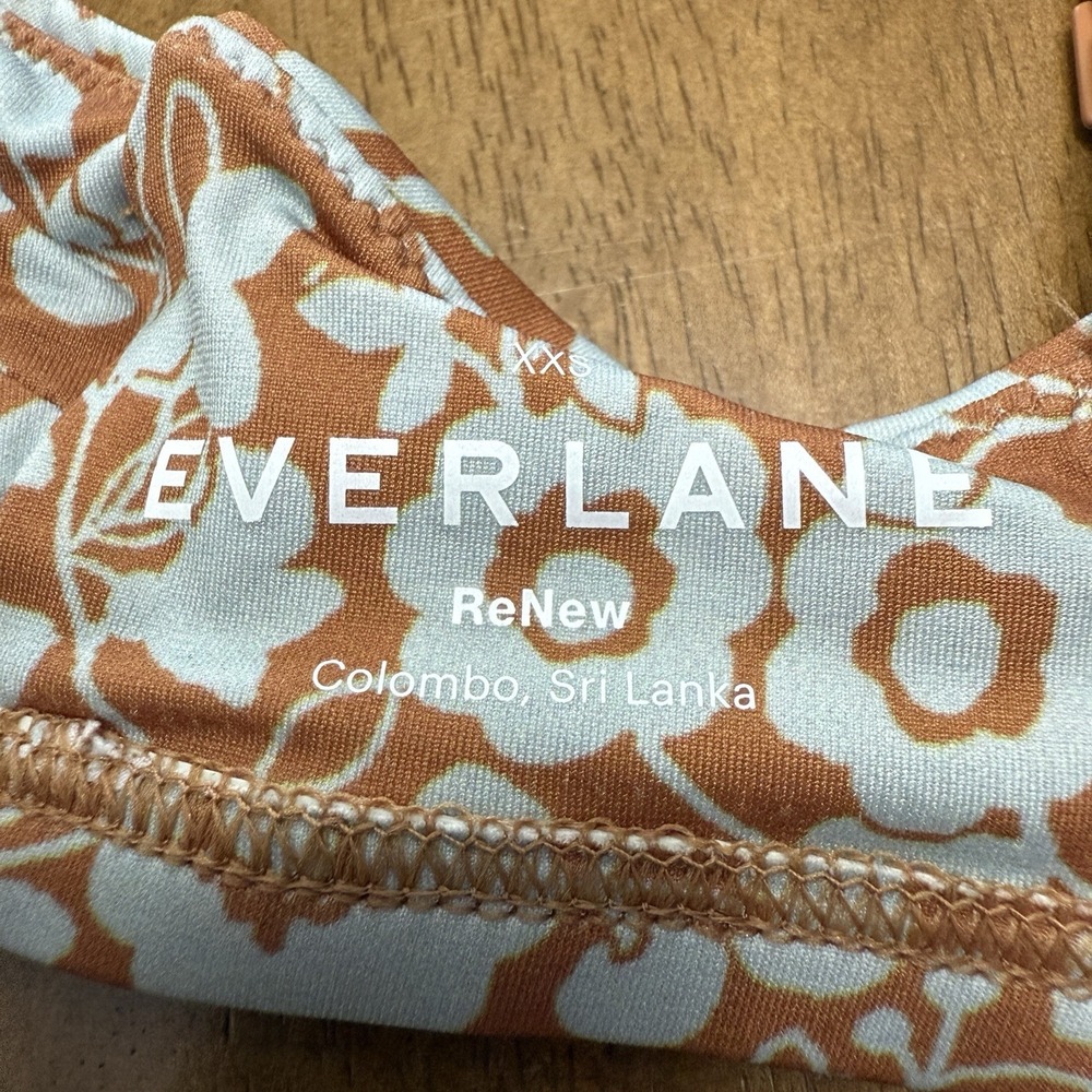 Everlane bikini top women's XXS floral‎ romantic cottage square neck ReNew NEW - Picture 9 of 10